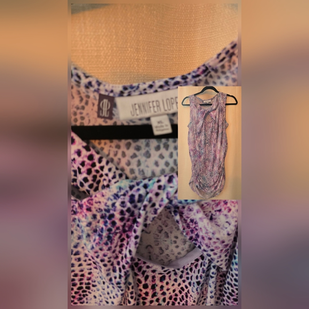Jennifer Lopez Multicolor Patterned Tank Top
